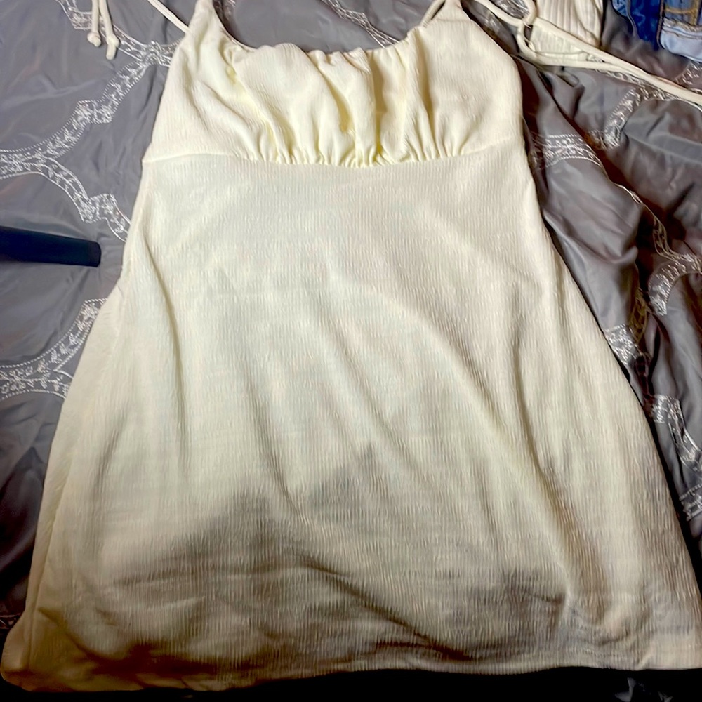 Cream white spring dress